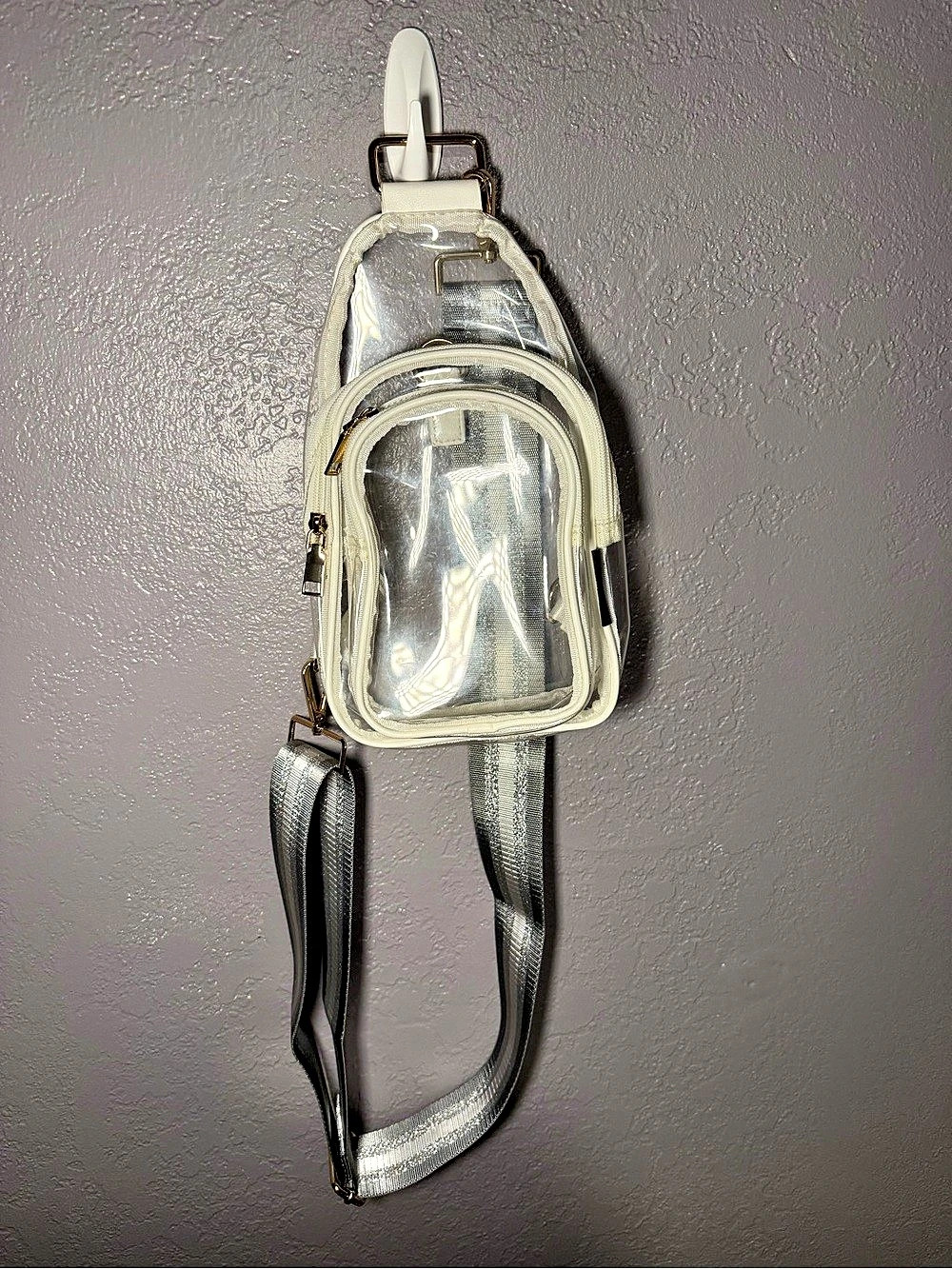 Clear & Silver Crossbody Bag